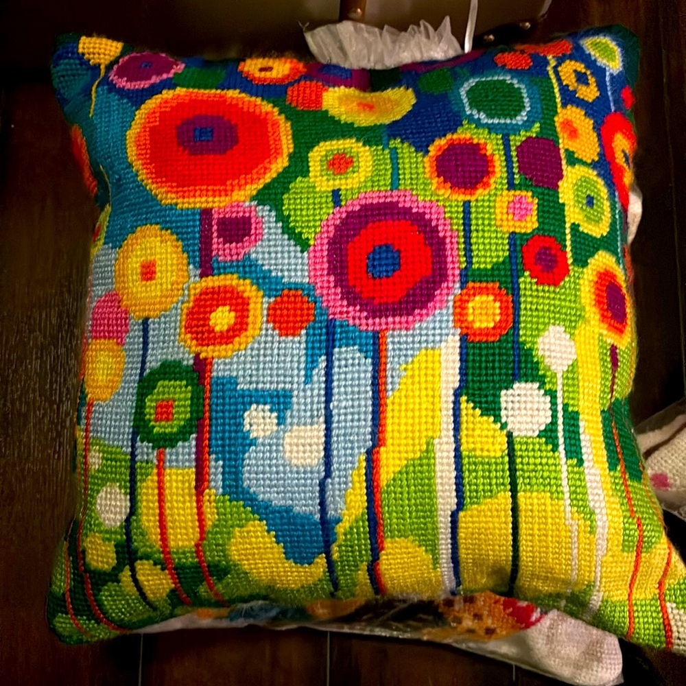 Made by Julia needlepoint pillows
